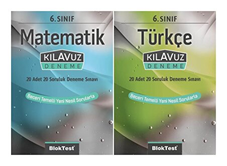 Bloktest 6. Sınıf Matematik + Türkçe Kılavuz Deneme Seti 2 Kitap 2023