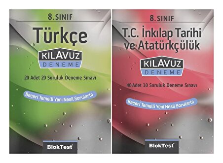 Bloktest 8. Sınıf Türkçe + İnkılap Tarihi Kılavuz Deneme Seti 2 Kitap 2023