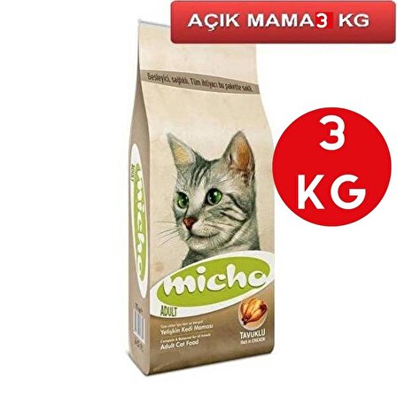 Micho Adult Cat Tavuklu Hamsi ve Pirinç Kedi Maması 3 kg AÇIK