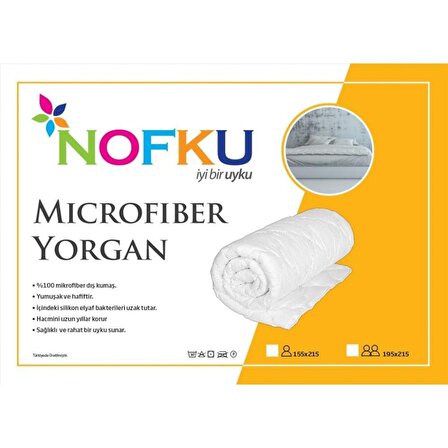 Nofku Tek Kişilik Microfiber Yorgan 155X215