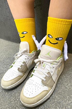 Mıknatıslı El Ele Tutuşan Çorap Arkadaşlık Spor Çorabı Sarı 2 Adet
