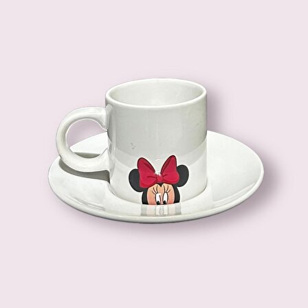 Minnie Mouse Temalı Türk Kahvesi Fincanı