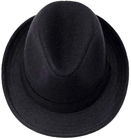 Mobgift Çocuk Boy Siyah Kumaş Fötr Şapka Gösteri Şapkası Michael Jackson Şapkası 