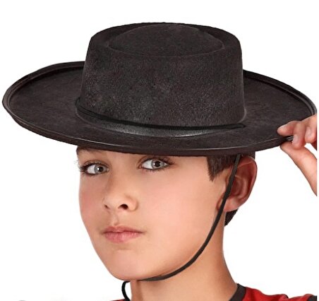 Mobgift Siyah Renk Keçe Flamenko Şapkası Çocuk Boy