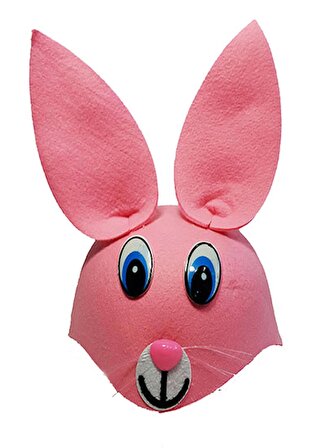 Mobgift Pembe Renk Kulaklı Tavşan Şapkası Hayvan Şapkası