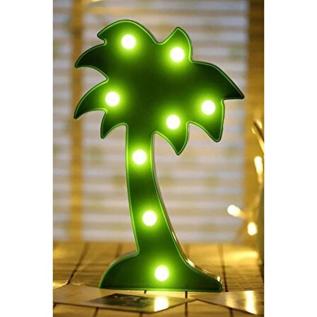 Mobgift 3D LED Pano Palmiye Ağacı Duvar/Gece Lambası (Yeşil)