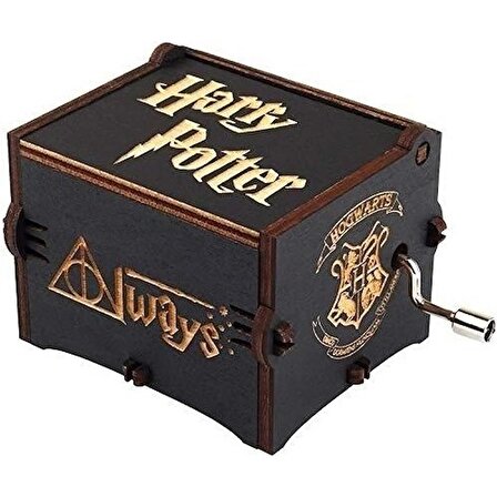 Mobgift Harry Potter Ahşap Çevirmeli Müzik Kutusu (Koyu Kahverengi)