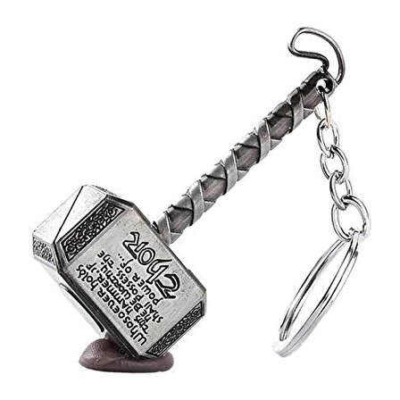 Mobgift Thor Anahtarlık Ragnarok Mjölnir Axe Anahtarlık Hammer Thor Anahtarlık, Çekiç Anahtarlık Savaş Balta Anahtarlıklar Tanrı, Gümüş,