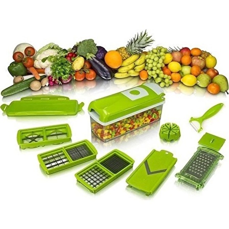 Mobgift Nicer Dicer Plus Çok Fonksiyonlu Mutfak Robotu Pratik Sebze Meyve Dilimleyici Doğrayıcı