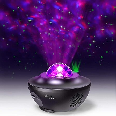 Mobgift Fonksiyonlu Galaxy Yıldızlı Gece Projektörü Disko Parti Işığı