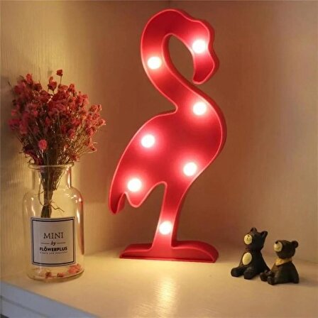 Mobgift 3D LED Pano Flamingo Duvar/Gece Lambası (Pembe)