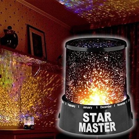 Mobgift Star Master Gece Lambası Renkli Yıldızlı Gökyüzü Projeksiyon Yansıtmalı Çocuk Bebek Odası Lamba