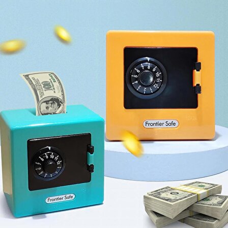 Mor Retro Atm Safe Box Dönen Şifreli Mini Banka Para Kutusu Tasarruf Kumbara