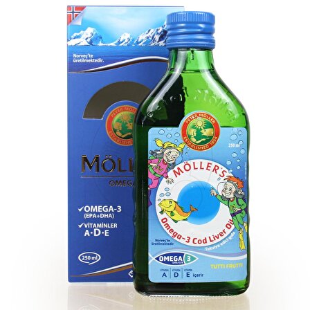 Möllers Omega 3 Balık Yağı Şurubu Tutti Frutti Aromalı 250 ml