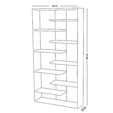 Moonlife Denver Dekoratif Kitaplık Beyaz