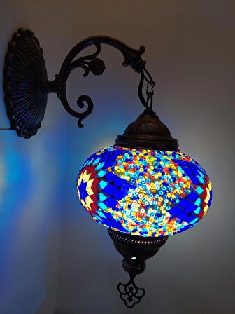 Galata Gift Mozaik Aplik Salon - Yatak Odası Duvar Kırmızı - Mavi Aplik 
