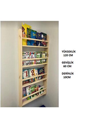 1. Kalite Zımparalı Cilalı Montessori Kitaplık - Eğitici Çocuk Odası Kitaplığı 60*120cm
