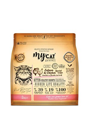 Mycat Low Grain Somonlu Ve Tavuklu Kıtten-yavru Kedi Maması (2kg)
