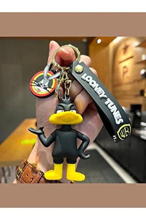 Sevimli 3D Silikon Anahtarlık Kaliteli Büyük Boy Daffy Duck