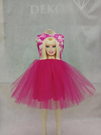 Barbie baskılı tütü elbise