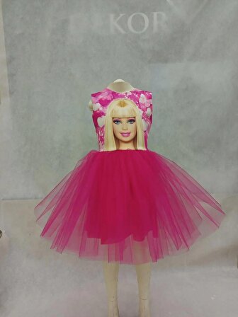 Barbie baskılı tütü elbise