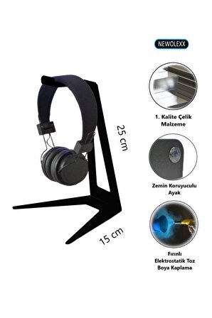 Metal Oyuncu Kulaklık Standı Kulaklık Askısı Headset Stand-siyah