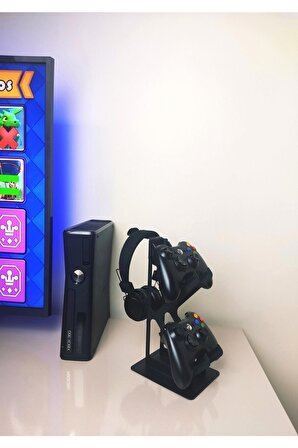 Metal Gaming Ps4 Ps5 Xbox Joystick Controller Tutucu Ve Kulaklık Dikey Standı