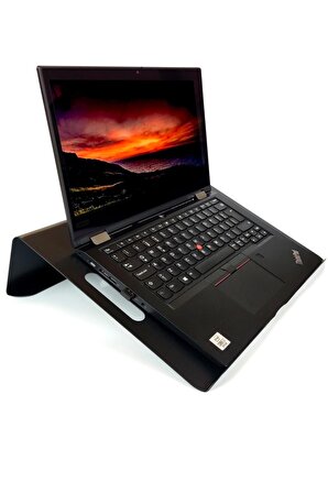 Tüm Modellere Uygun Laptop Standı Notebook Soğutucu Macbook Yükseltici Sehpa-Siyah-Metal