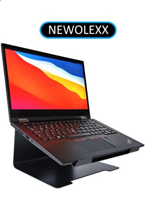 Laptop Standı Notebook Soğutucu Macbook Yükseltici Sehpa-Siyah-Metal