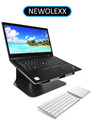 Tüm Markalarla Uyumlu Laptop Standı Notebook Soğutucu Macbook Yükseltici Sehpa-Siyah