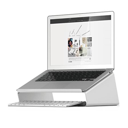 Metal Laptop Standı Notebook Macbook Sehpası Gümüş Renk