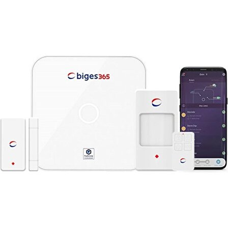 Biges BGS365-BK-N Iot Smart Network Kablosuz Alarm Kiti 1 Yıl Uzaktan Izleme Dahil