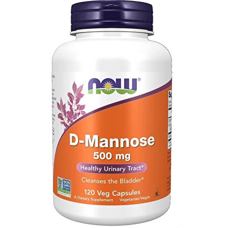 Now D-Mannose 500 mg 120 VEG Capsules