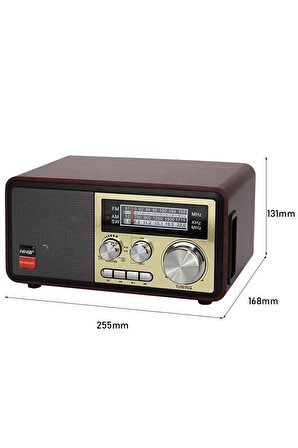Concord Ns-8093 Bluetoothlu Ahşap Nostaljik Radyo Mp3 Çalar Fm Radyo Taşınabilir ns8093bt