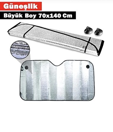 Point Oto Ön Cam Güneşlik Metalize Normal Boy Gümüş 70 X 140 Cm