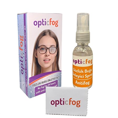 Opticfog Gözlük Buğu-buhar Önleyici Antifog Set 30 ml + Gözlük Dezenfektan Temizleme Seti Hediye