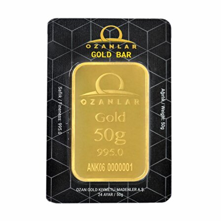 50 Gr OZANLAR Külçe Altın