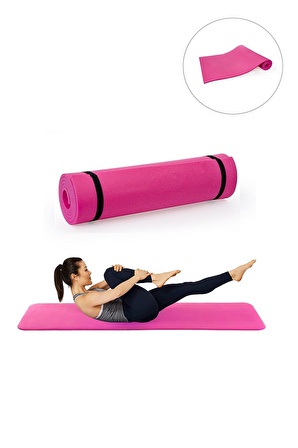 Pembe Yoga Minderi Ve Spor Matı 8 mm Taşıma Askılı