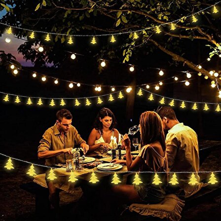 3 Metre Günışığı Çam Ağacı Pilli LED Işık, Ramazan Ayı Işıkları Süsleme Dekoratif Organizasyon Işık