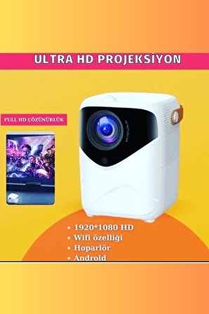 Ultra HD Full Çözünürlük Projektör Android İşlemcili Taşınabilir Multimedya Ev&Ofis Tipi