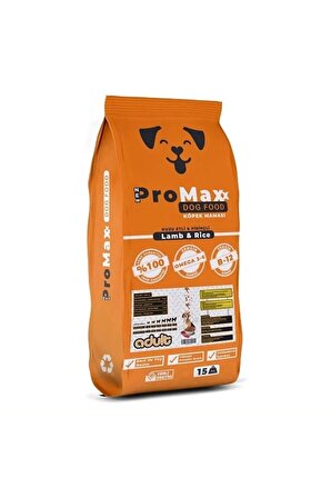 Promaxx Kuzu Etli & Pirinçli Yetişkin Kuru Köpek Maması 15 kg.