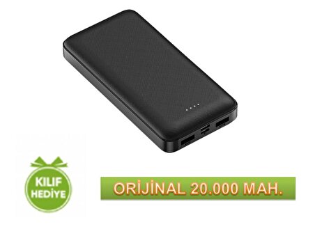 Powerbank Orijinal 20.000 mAh. 2 USB Çıkışlı 1A/2A Concord C-117