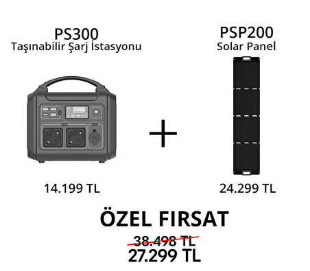 PS300 Taşınabilir Şarj İstasyonu ve PSP200 Solar Panel