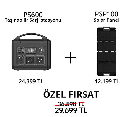 PS600 Taşınabilir Şarj İstasyonu ve PSP100 Solar Panel