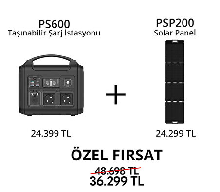 PS600 Taşınabilir Şarj İstasyonu ve PSP200 Solar Panel