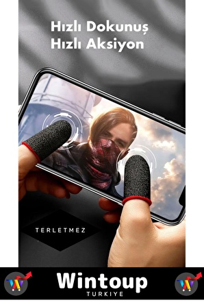 Tecno Spark Tüm Modellerle Uyumlu Anti Ter Ultra Hassas Kaymaz Mobil Oyun Eldiveni Pubg 2 Çift