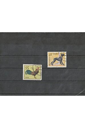 DDR hayvan temalı Eski pullar 2'li (Kartonet gönderilmiycektir.)