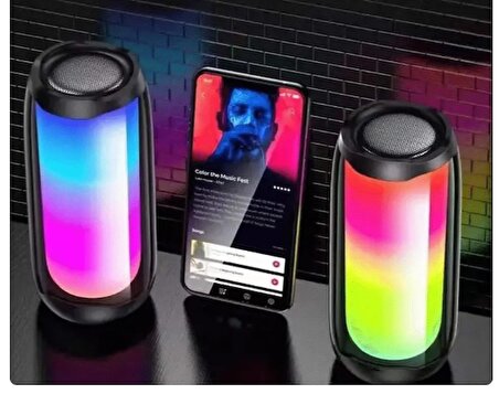 Tam Ekran Kablosuz Bluetooth Hoparlör RGB Renkli Taşınabilir Hoparlörler Yüksek Ses Extre Bass