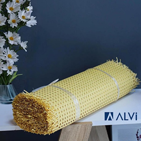 Alvi Pvc Plastik Delikli Dekoratif Hasır Hazeran 90*100 cm (Sarı)