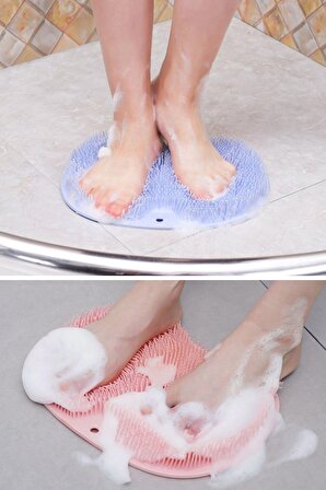 Pazarız Çok Amaçlı Vantuzlu Esnek Yumuşak Banyo El Ayak Vücut Plastik Duş Matı Plastik Banyo Matı